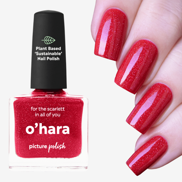 Bright Red Holographic Polish, O'Hara Nail Polish | Picture Polish