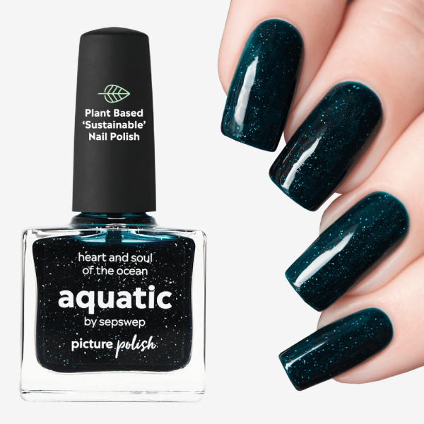 Dark Green Holographic Polish, Aquatic Nail Polish | Australia