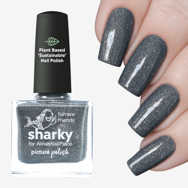 Sharky Nail Polish, Grey Holo Nail Polish | Picture Polish