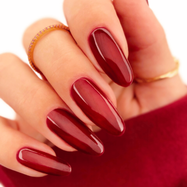Long Coffin Tip Matte Glue On Red Nails - Dark Wine Red Nail Kit | TGC  Boutique